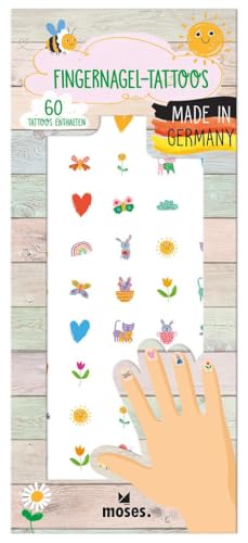 moses. Fingernagel-Tattoos Frühling, 60 kleine Nail Tattoos, Nailsticker mit süßen Frühlingsmotiven, einfache Anwendung, Made in Germany von moses