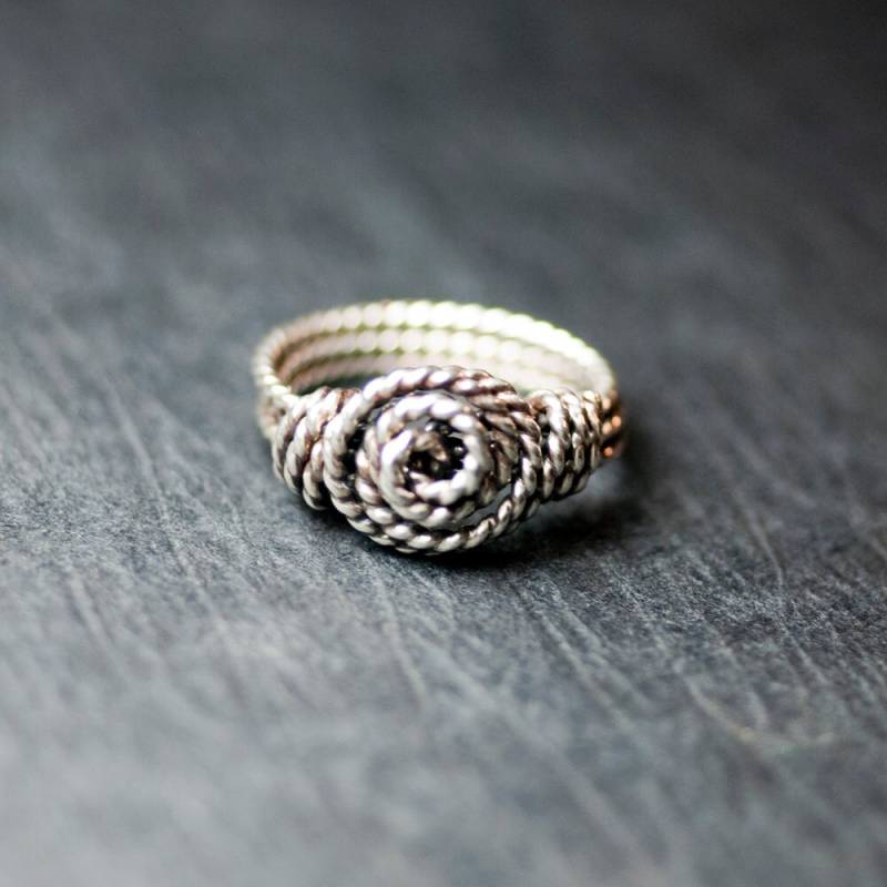 sterling Silber Twist Rosette Ring - "Orion" von mossandmist