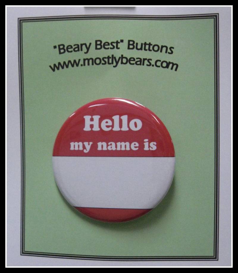 2 1/4" Pinback-Taste Hallo Mein Name Ist von mostlybears