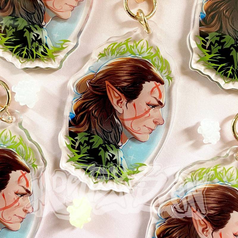 Halsin Baldurs Gate 3 Portrait Acrylic Charm Keychain von mostlyskinart