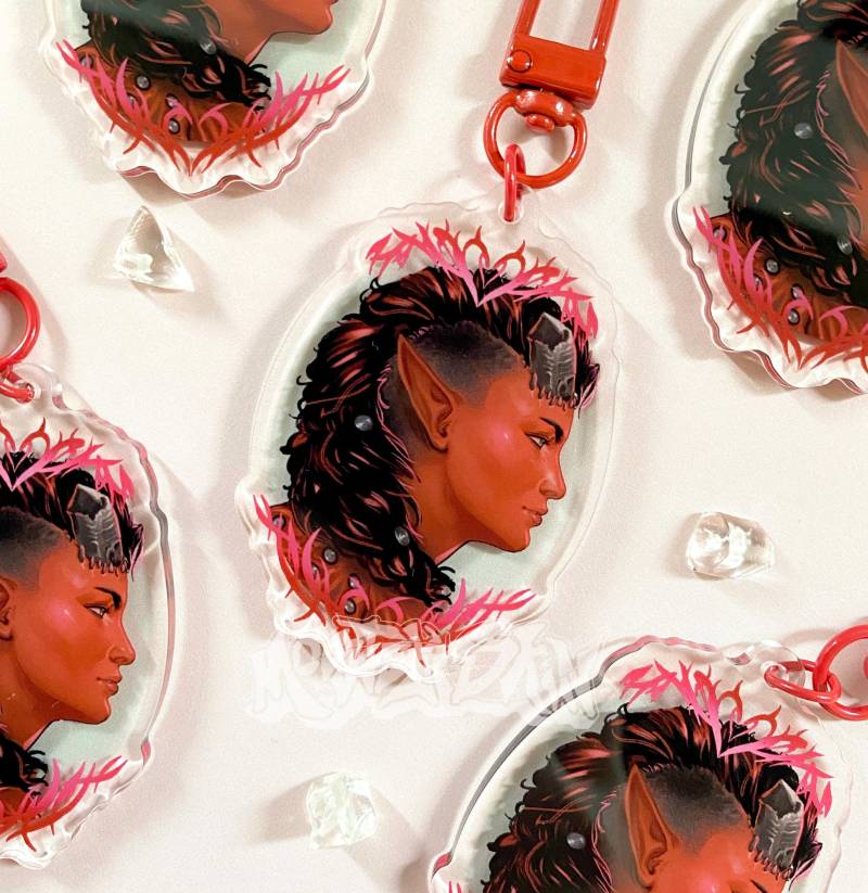 Karlach Baldurs Gate 3 Portrait Acrylic Charm Keychain Karlach Baldurs Gate 3 Portrait Acrylic Charm Keychain von mostlyskinart