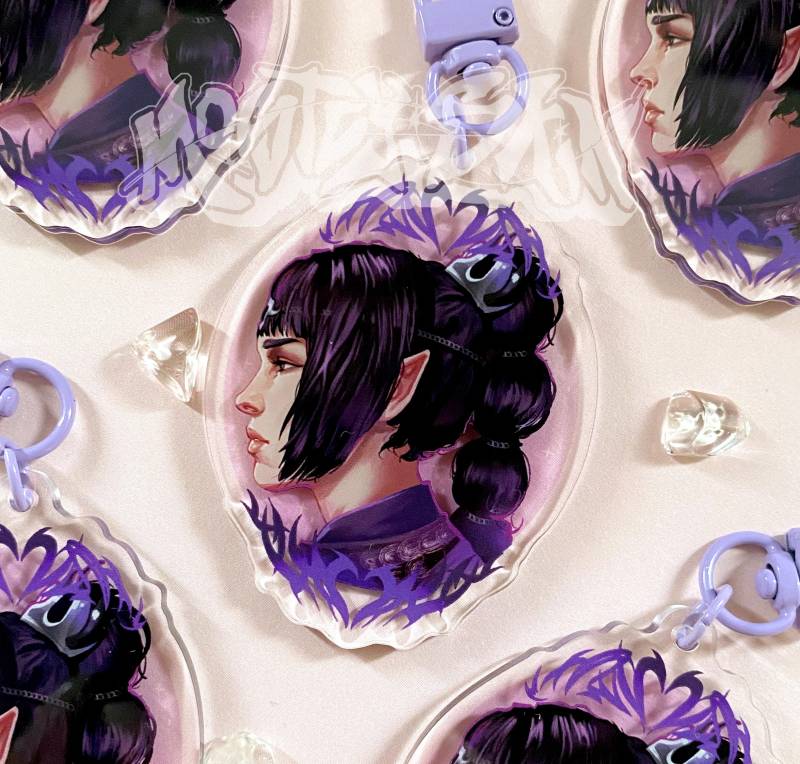 Shadowheart Baldurs Gate 3 Portrait Acrylic Charm Keychain Shadowheart Baldurs Gate 3 Portrait Acrylic Charm Keychain von mostlyskinart
