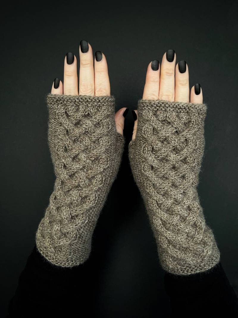 Handgestrickte Fingerlose Handschuhe Aus Wolle Rustikale Braune von mothembroideryshop