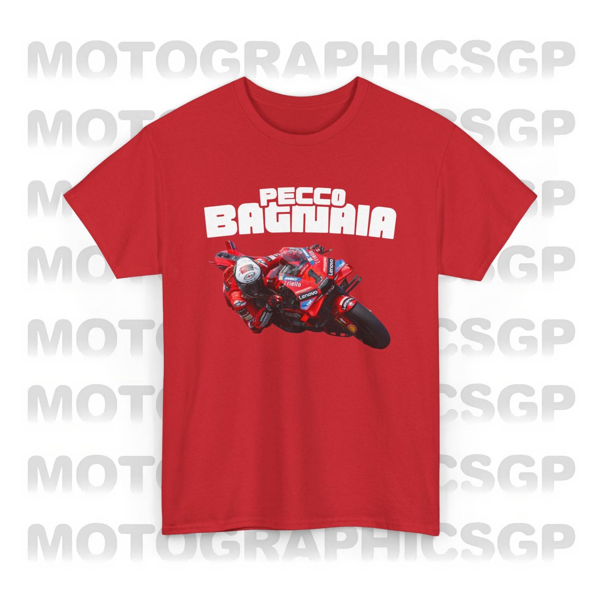 Motogp Pecco Bagnaia 2024 Unisex T-Shirt Aus Schwerer Baumwolle, Grafik Francesco Ducati Team-Shirt, Ducati-T-Shirt von motographicsgp