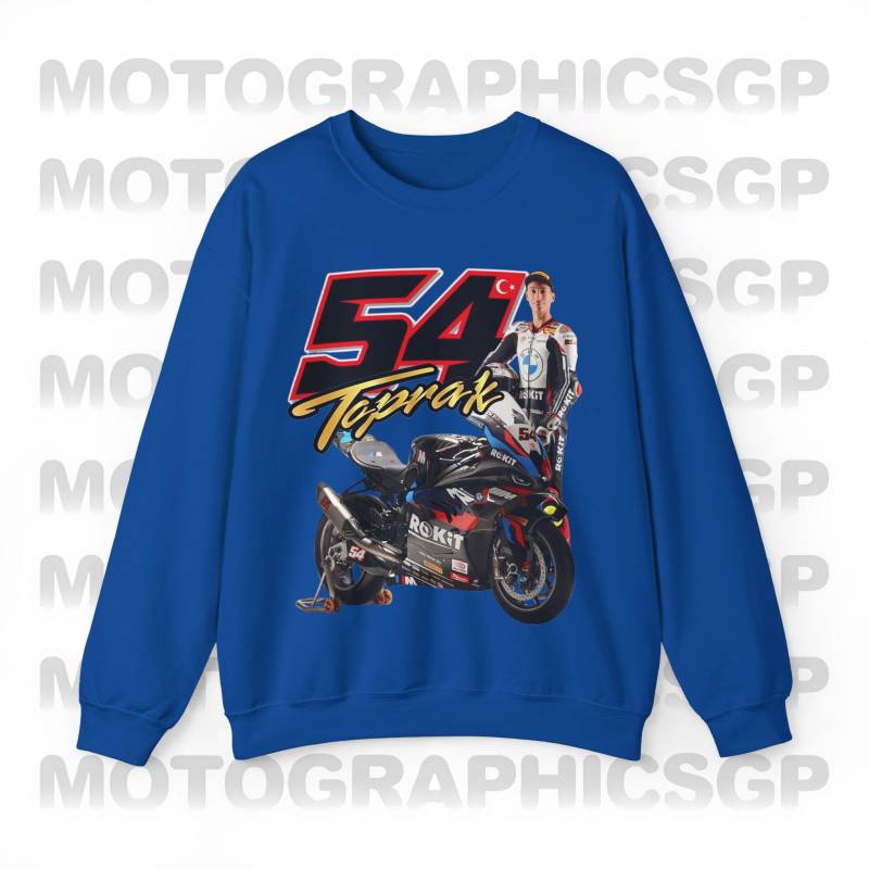 Motogp Toprak Gazgatlioglu 54 Superbike Rundhals-Sweatshirt, Racing Graphic Pullover, Bmw Merchandise, Unisex Heavy Blend von motographicsgp