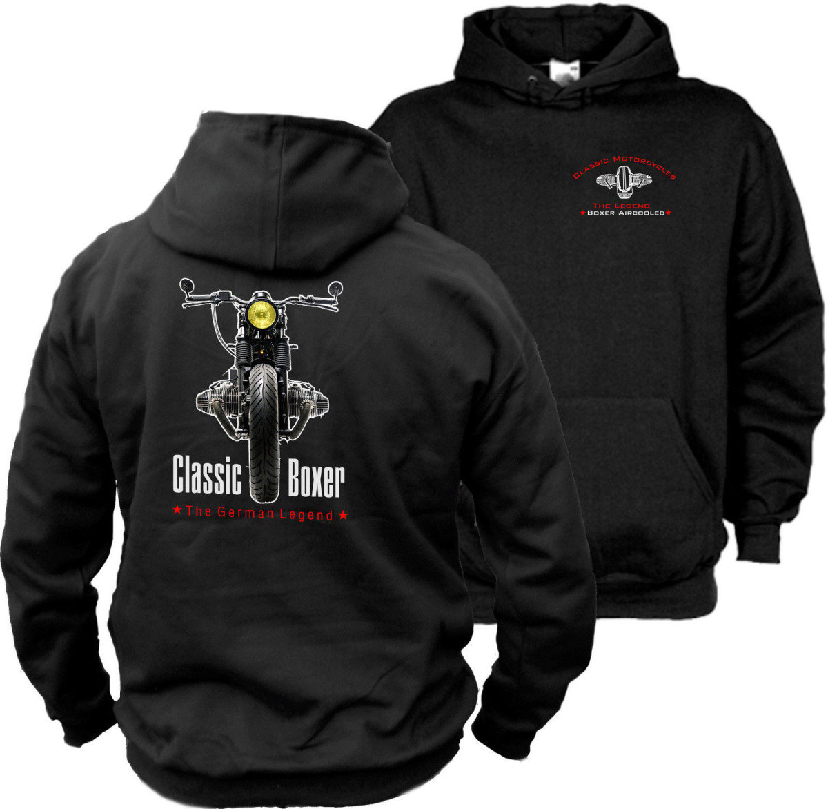 Classic Motorbike Bmw Boxer Kapuzenpullover Hoodie -Doppelseitiger Aufdruck von motoshirtsDE
