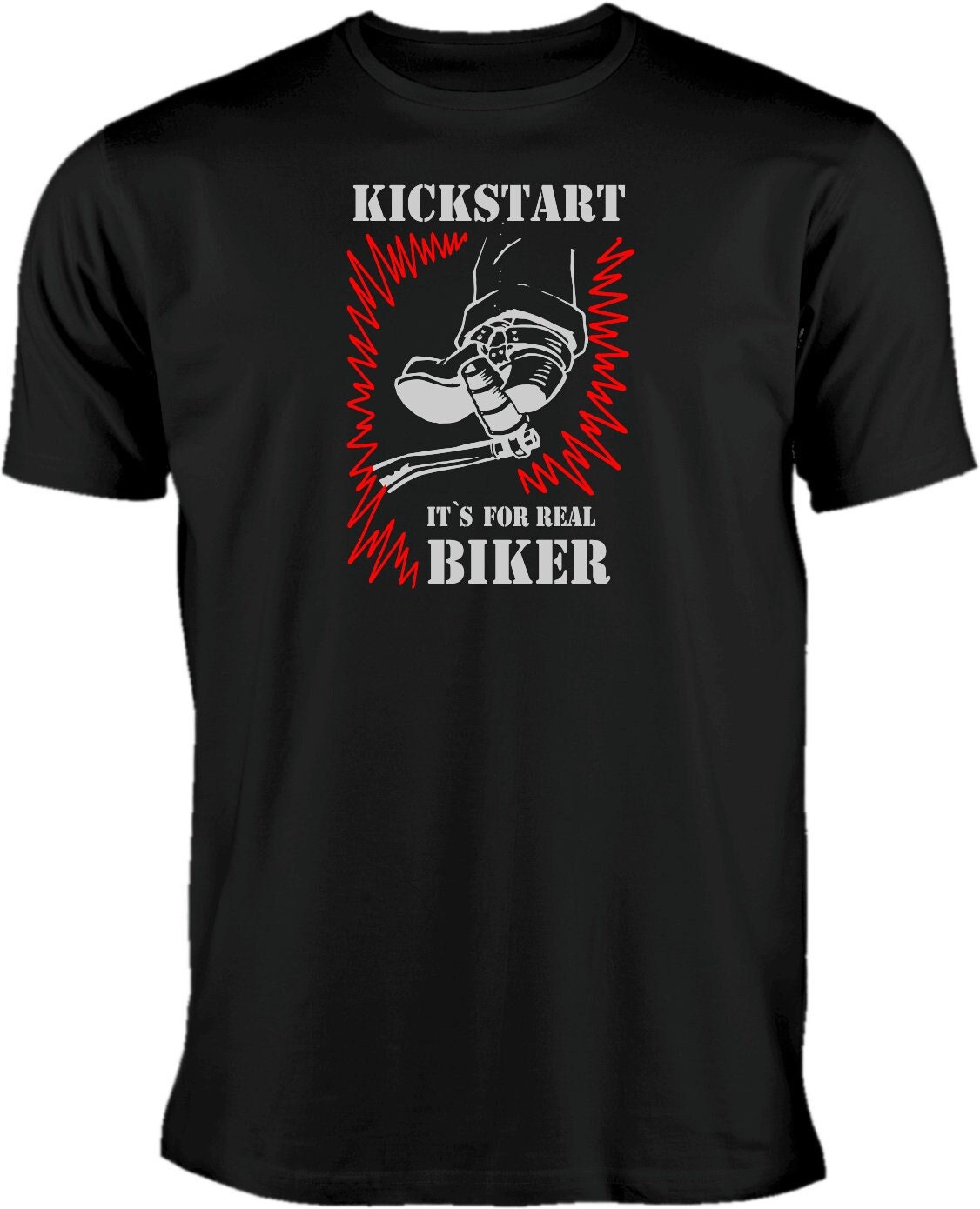 Classic Motorbiker Kickstarter Oldtimer T-Shirt in Allen Größen von motoshirtsDE