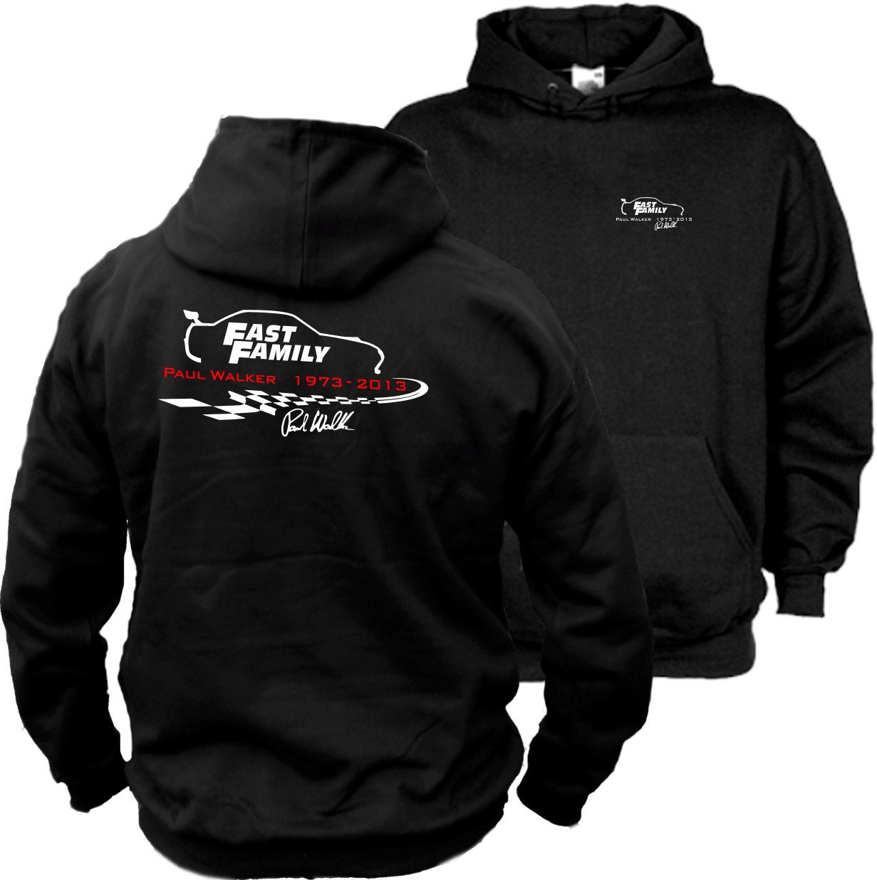 Fast & Furious - Paul Walker Hoodie Zweiseitiger Aufdruck von motoshirtsDE