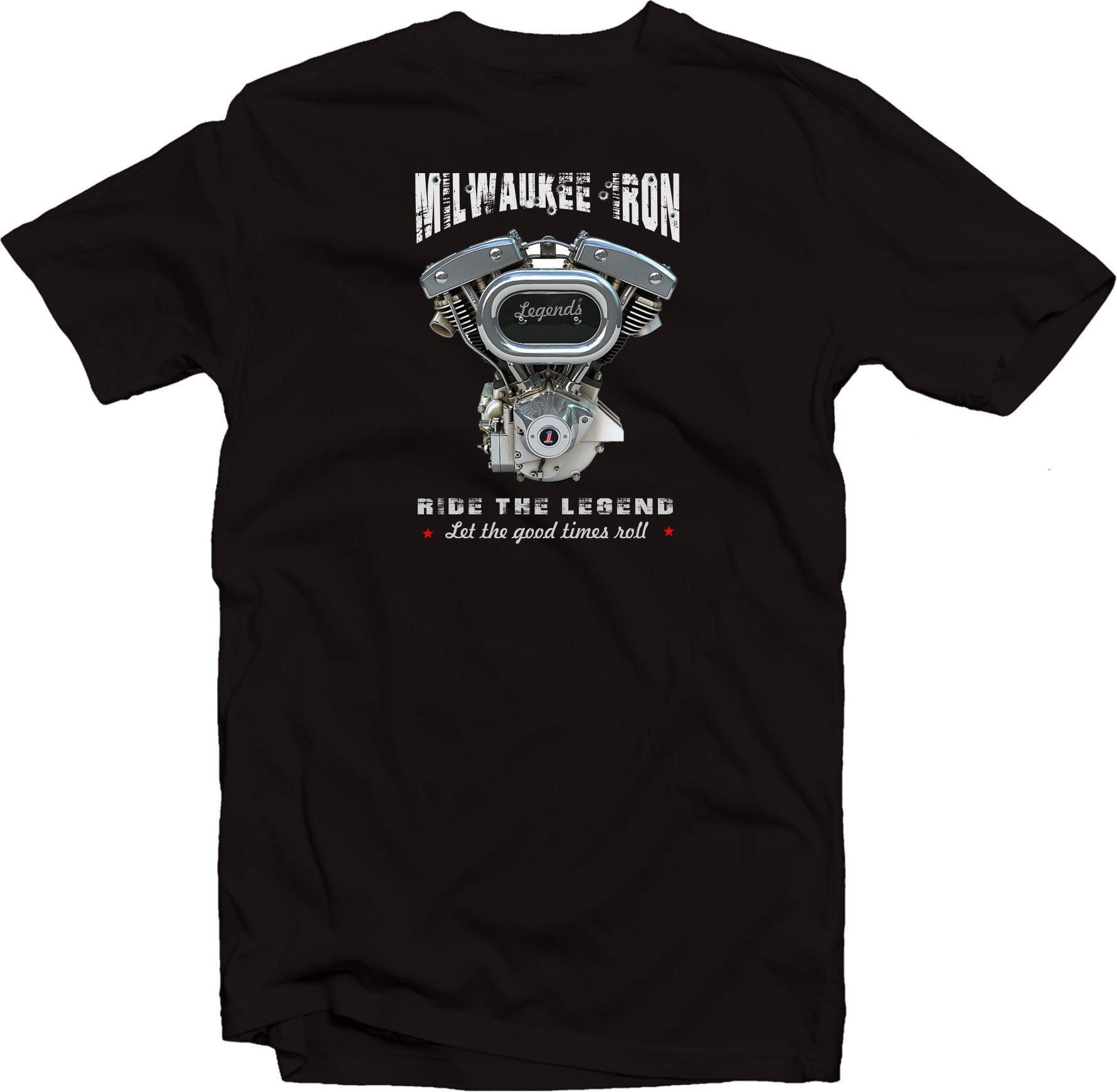 Milwaukee Iron Vintage Motorbiker Und Harley Fans T-Shirt Motiv 2 von motoshirtsDE