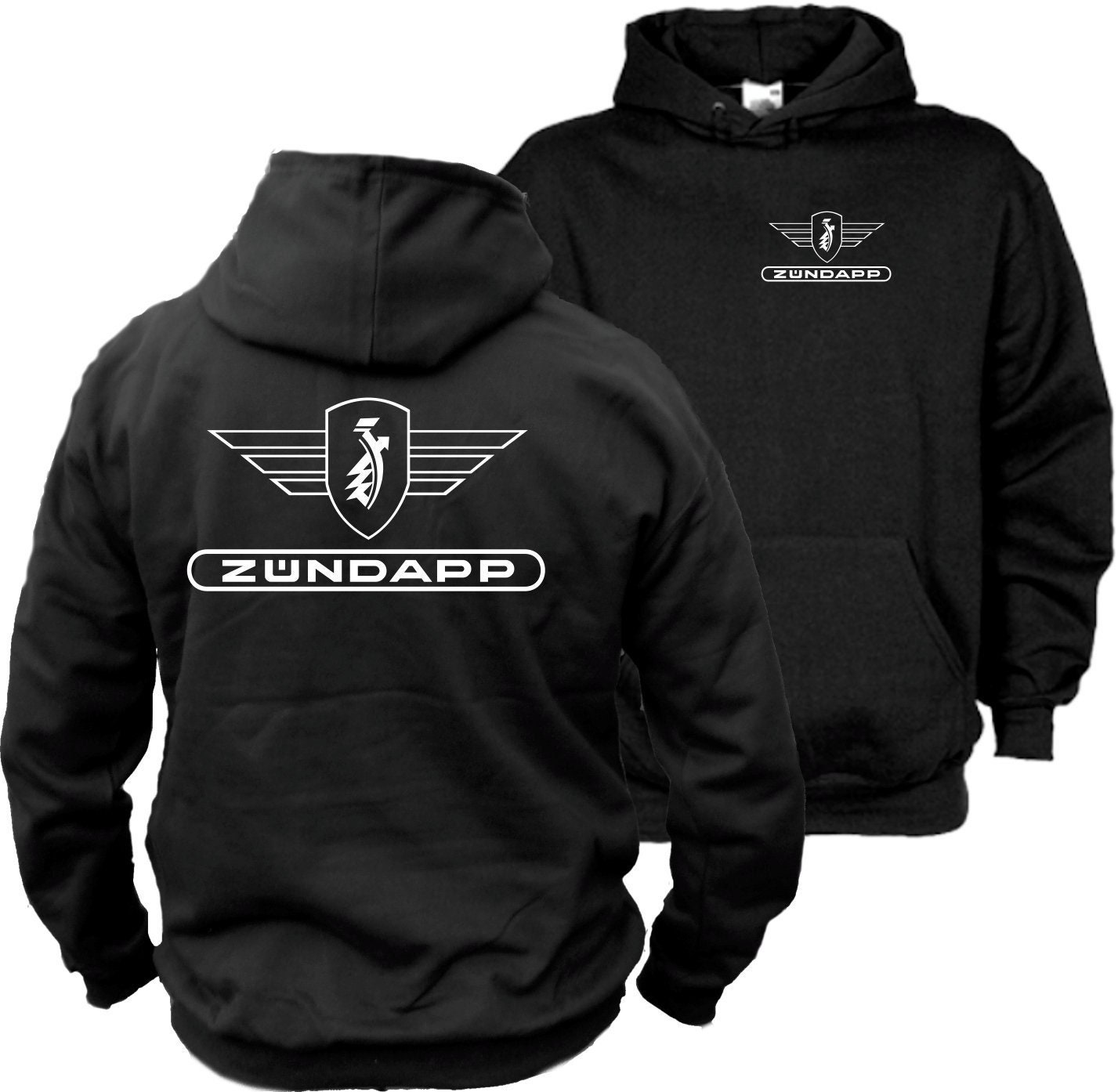 Zündapp Kapuzenpullover - Hoodie -Doppelseitiger Aufdruck von motoshirtsDE