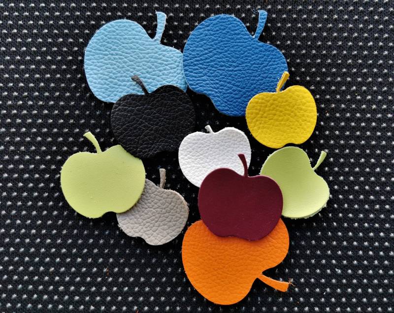 Ledermotiv "Apfel" Oder "Glücksklee" , Applikation, Aufkleber, Im Set von moucheDE