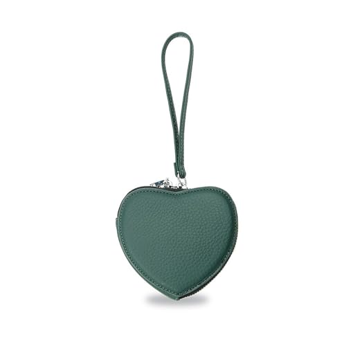 Münzgeldbörse aus echtem Leder für Damen, niedliche herzförmige Reißverschluss-Handgelenktasche, Grün , Minimalistisch Münzgeldbörse aus echtem Leder für Damen, niedliche herzförmige Reißverschluss-Handgelenktasche, Grün , Minimalistisch von mpeak filters