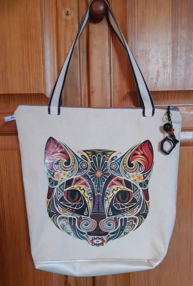 Handtasche "Katzenkopf", Gefüttert Und Geschlossen Durch Einen Reißverschluss Handtasche "Katzenkopf", Gefüttert Und Geschlossen Durch Einen Reißverschluss von mpiccrea