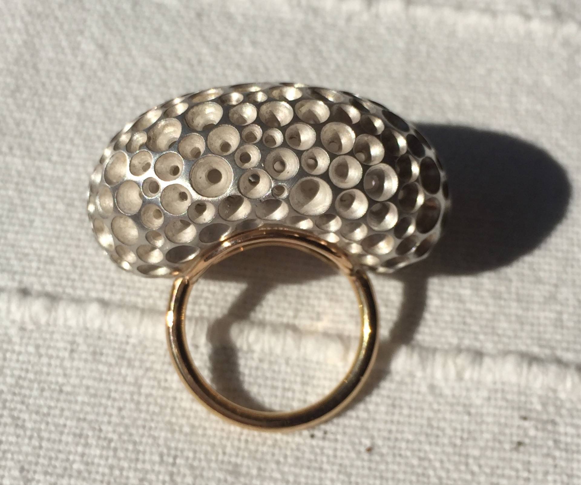 Maxi-Bubble-Ring, 18 Karat Roségold, Silber Maxi-Bubble-Ring, 18 Karat Roségold, Silber von mpjewelsmilano