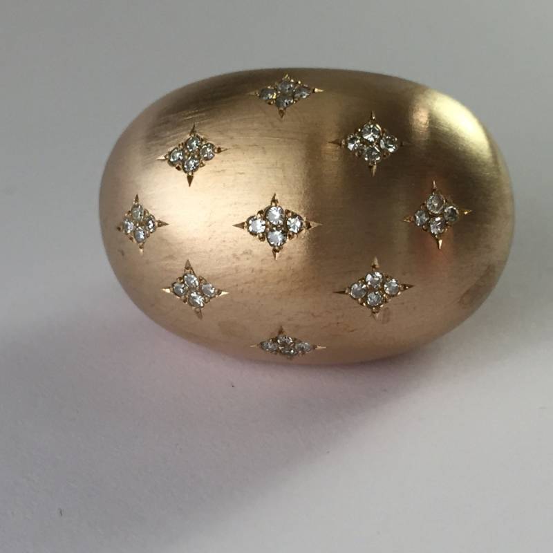 Maxi-Diamantring Aus Satinierter Bronze Und 36 Diamanten Von 8 Ct. 0, 40 Maxi-Diamantring Aus Satinierter Bronze Und 36 Diamanten Von 8 Ct. 0, 40 von mpjewelsmilano