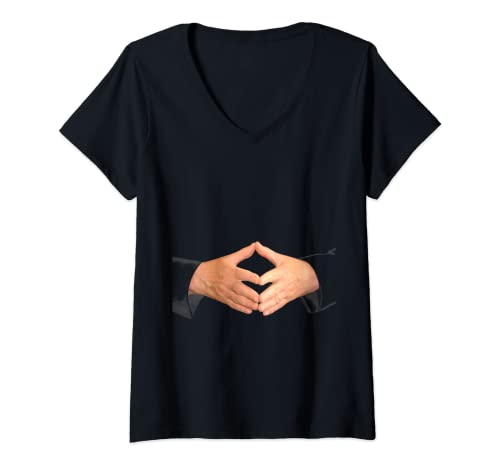 Damen Angela Merkel Raute. Politik. Karneval. Danke, Mutti. Fun. T-Shirt mit V-Ausschnitt von mr.goodshirts