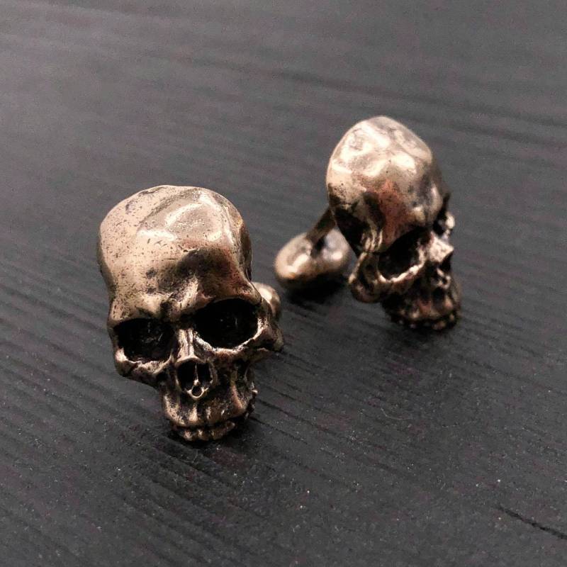 Manschettenknöpfe Halb Totenkopf - Massive Bronze von mrd74