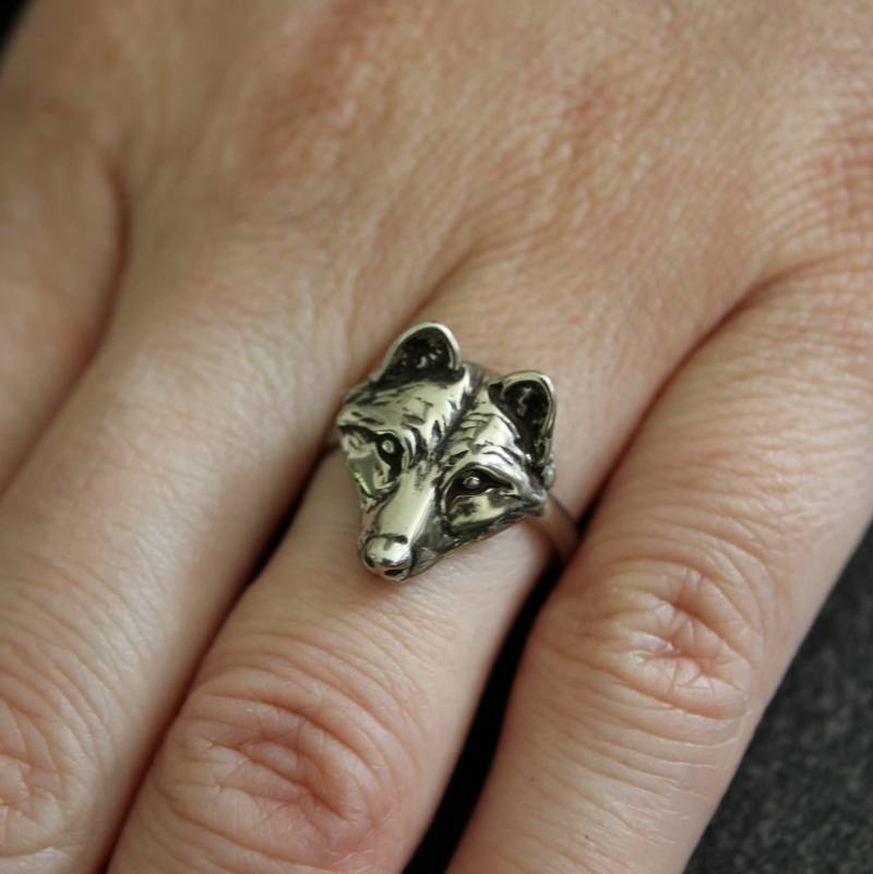 Wolf Pup Ring , 925 Sterling Silber Größen 4 Bis 8 von mrd74