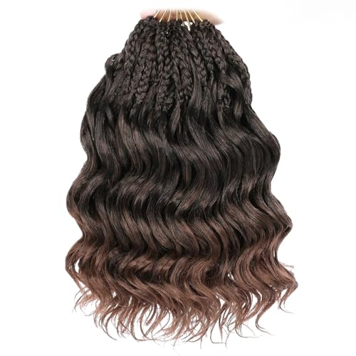 Mscat 10 Zoll Pre Looped Ocean Wave Crochet Hair 8 Packs Ombre Boho Ocean Braids Pre Twisted Synthetic Deep Wavy Crochet Hair for Women T30# von mscat