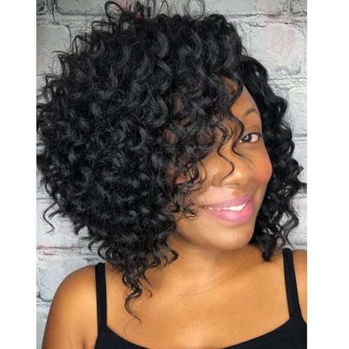 Mscat 12 Zoll Pre Looped Ocean Wave Crochet Hair 8 Packs Black Boho Ocean Braids Pre Twisted Synthetic Deep Wavy Crochet Hair for Women 1B# von mscat