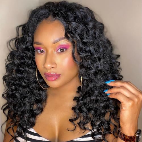 Mscat 14 Zoll Pre Looped Ocean Wave Crochet Hair 8 Packs Black Boho Ocean Braids Pre Twisted Synthetic Deep Wavy Crochet Hair for Women 1B# von mscat