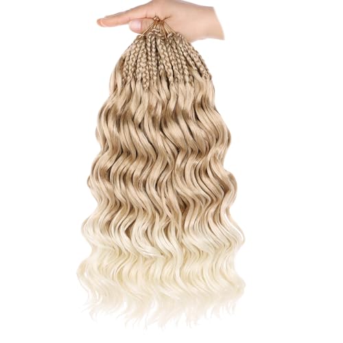 Mscat 14 Zoll Pre Looped Ocean Wave Crochet Hair 8 Packs Boho Ocean Braids Pre Twisted Synthetic Deep Wavy Crochet Hair for Women T27613# von mscat