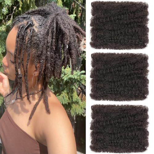 Mscat 16 Inch 3 Bundles Afro Kinky Curly Braiding Bulk Women Hair For Spring Twist Hair Brown Afro Kinkys Bulk Hair Synthetic For Dreadlocks Extensions Repair Locs Springy Twists 30g/pack(4#) von mscat