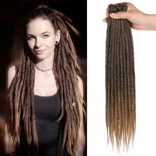 Mscat 24 Inch Ombre Honey Blonde Dreadlock Extensions 20 Strands SE Crochet Dreadls Extensions of Synthetic Hair 0.6cm Width Hip Hop Style Dreadlock for Girls von mscat