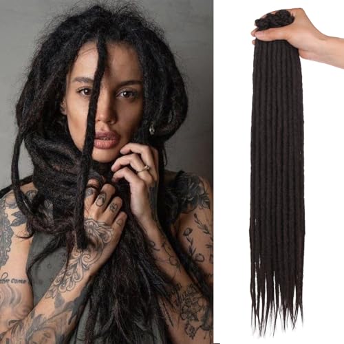 Mscat 24 Inch Synthetic Dreadlock Extensions 20 Strands SE Hippie Dreads Chocolate Brown Handmade 0.6 cm Width Loc Extensions Reggae Style Crochet Braiding Hair for Women Mscat 24 Inch Synthetic Dreadlock Extensions 20 Strands SE Hippie Dreads Chocolate Brown Handmade 0.6 cm Width Loc Extensions Reggae Style Crochet Braiding Hair for Women von mscat