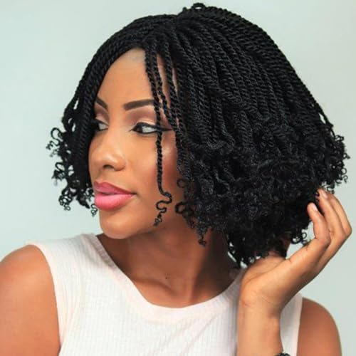 Mscat 8 Inch Wavy Senegalese Twist Crochet Hair 8 Packs Pre-Looped Passion Twist Crochet Hair With Curly Ends Synthetic Havana Twist Braiding Hair Extension for Women Kids 1B# von mscat