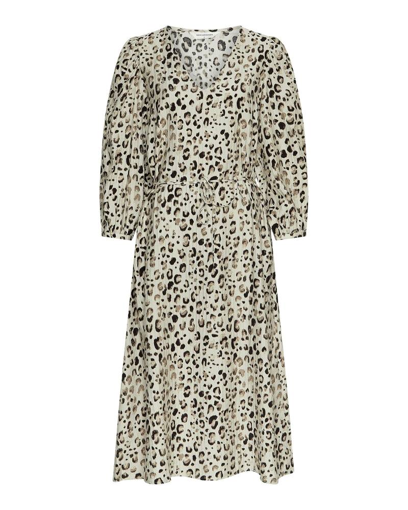 msch copenhagen - MSCHAlyona Vlora 3 4 Dress AOP oatmeal leo - Gr. - M von msch copenhagen