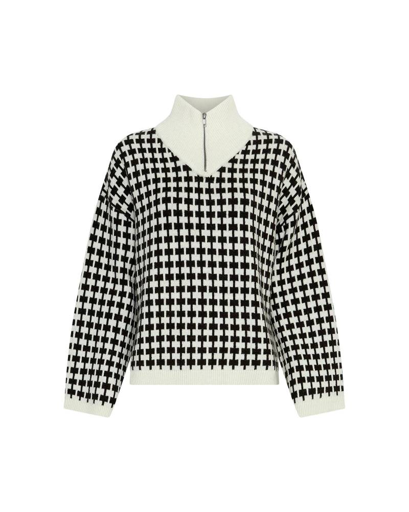 msch copenhagen - MSCHAmaria Zip Pullover egret black von msch copenhagen