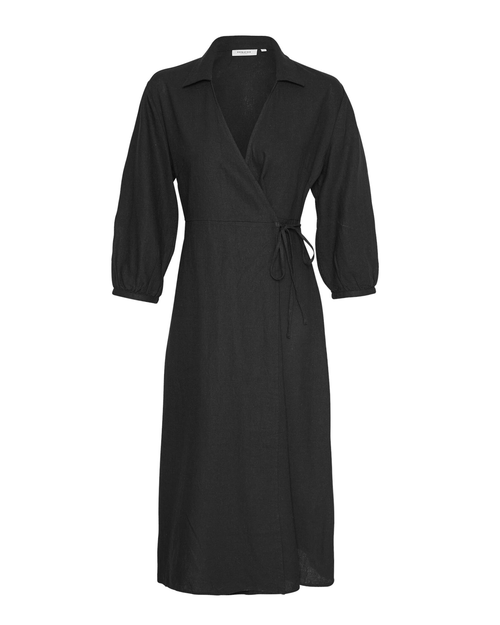 msch copenhagen - MSCHJovene Ginia 3 4 Wrap Dress black - Gr. - M von msch copenhagen