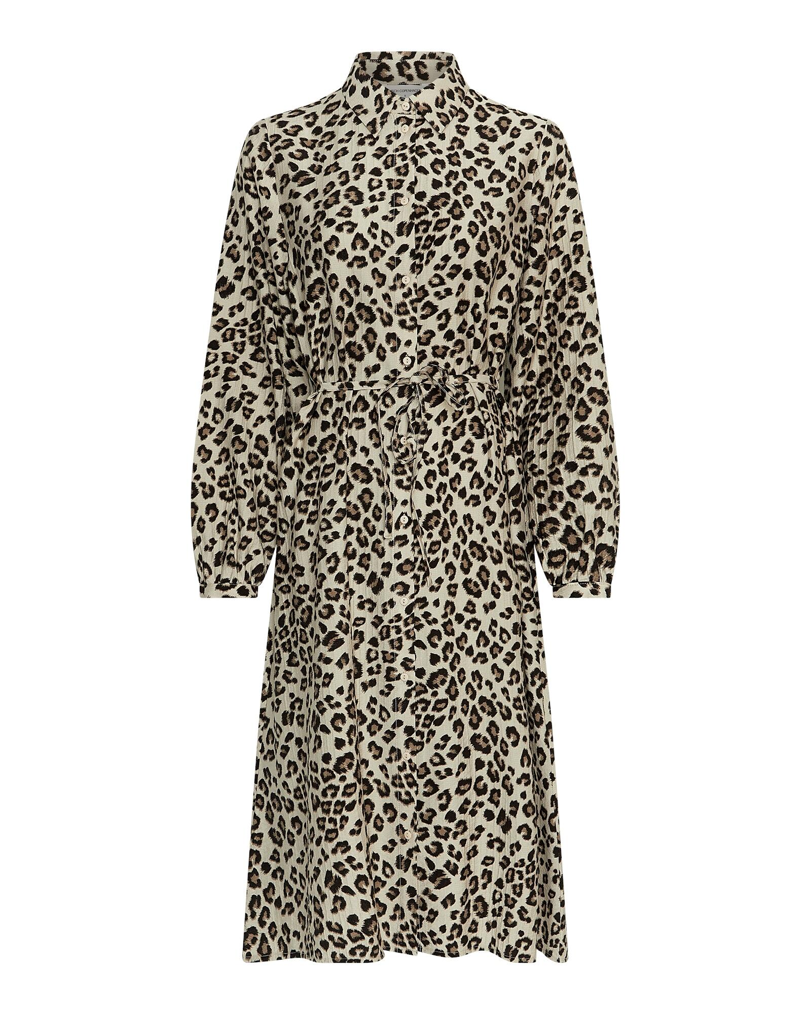 msch copenhagen - MSCHKalani Vlora Shirt Dress AOP humus leo - Gr. - M von msch copenhagen