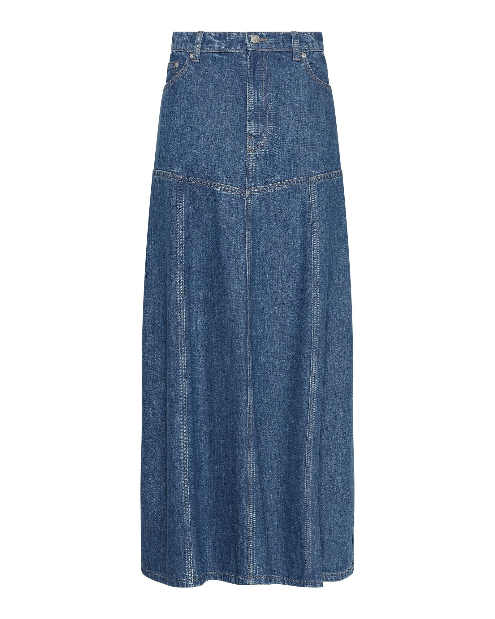 msch copenhagen - MSCHLaurentine Rue HW Skirt mid blue wash - Gr. - S von msch copenhagen