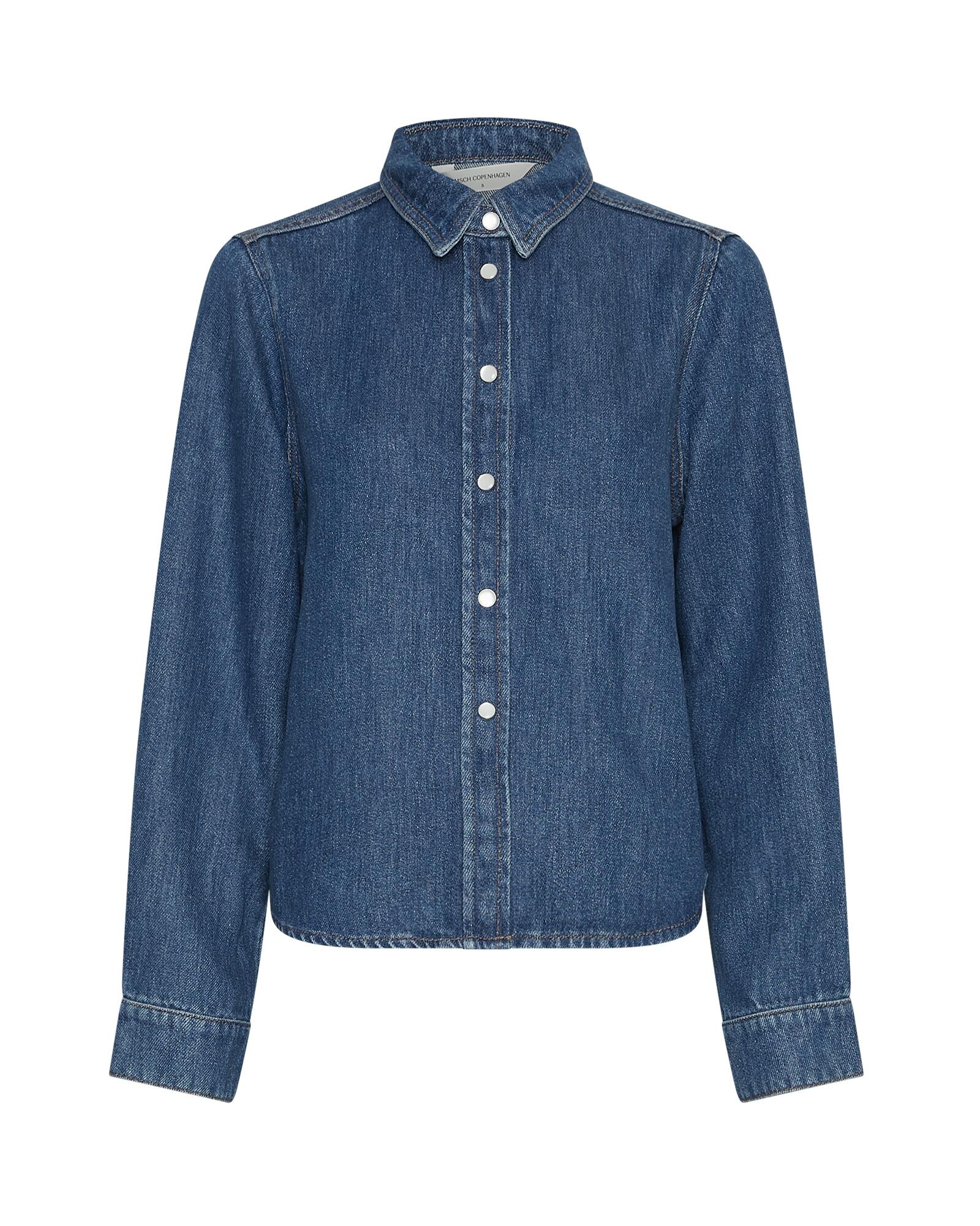 msch copenhagen - MSCHLaurentine Rue Shirt mid blue wash - Gr. - L von msch copenhagen