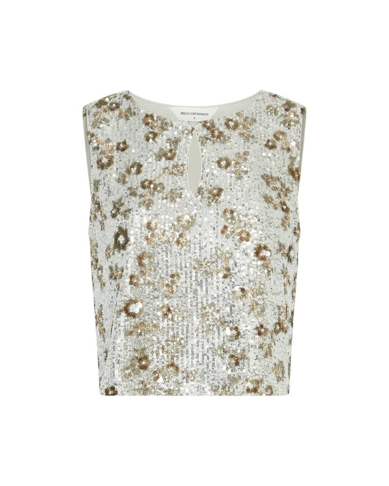 msch copenhagen - MSCHMagnolia SL Top EMB silver t coco - Gr. - XS von msch copenhagen