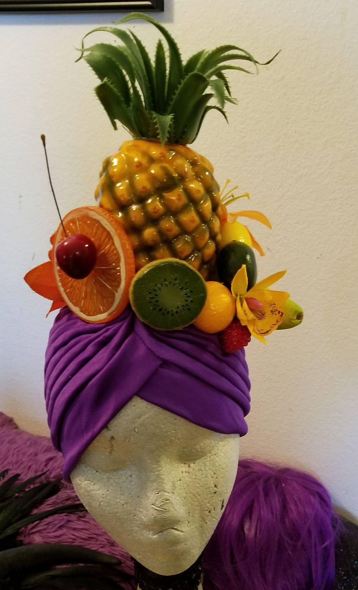 Carmen Miranda, Turban, Obst, Faux-Obst, Obstturban, Obststirnband, Obstsalat, Halloween von msformaldehyde