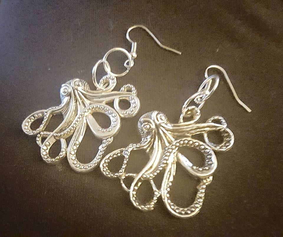 Oktopus, Oktopusohrringe, Oktopusschmuck, Ozeangeschenk, Geschenke Für Sie, Tiki, Seestern, Kopffüßer von msformaldehyde