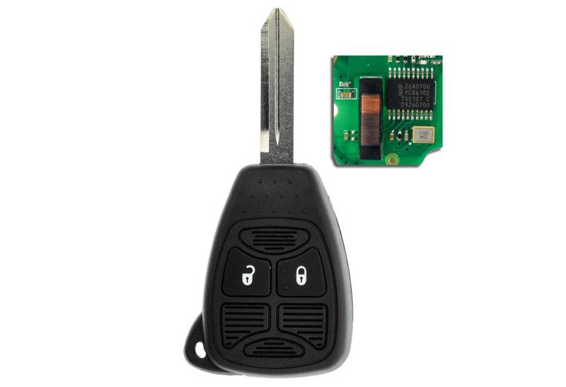 mt-key Schlüsseltasche 2 Tasten Auto Fernbedienung Funk Schlüssel 434MHZ (Set), für Chrysler Pacifica (04–07), Town & Country (04–07), Dodge Carav... von mt-key