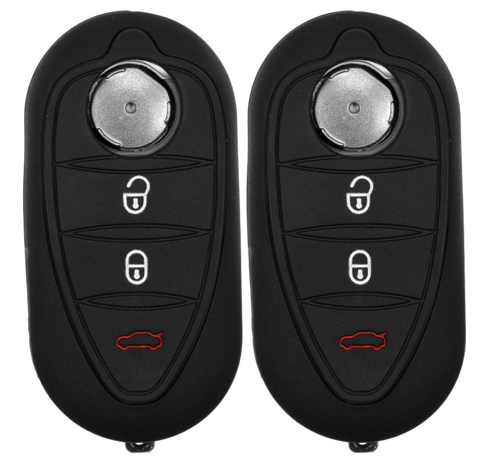 mt-key Schlüsseltasche 2x Autoschlüssel Silikon Schutzhülle im 2er-Set, für ALFA Romeo Mito Giulietta 940 4C ab 2008 3 Tasten Klappschlüssel mt-key Schlüsseltasche 2x Autoschlüssel Silikon Schutzhülle im 2er-Set, für ALFA Romeo Mito Giulietta 940 4C ab 2008 3 Tasten Klappschlüssel von mt-key