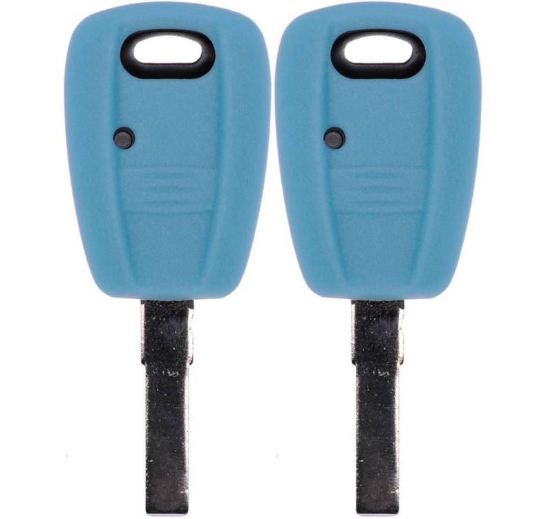 mt-key Schlüsseltasche 2x Autoschlüssel Silikon Schutzhülle im 2er-Set, für FIAT Panda Brava Bravo Punto Stilo 1 Tasten Funk Fernbedienung von mt-key