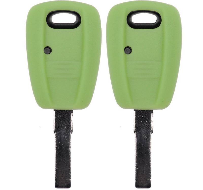 mt-key Schlüsseltasche 2x Autoschlüssel Silikon Schutzhülle im 2er-Set, für FIAT Panda Brava Bravo Punto Stilo 1 Tasten Funk Fernbedienung von mt-key