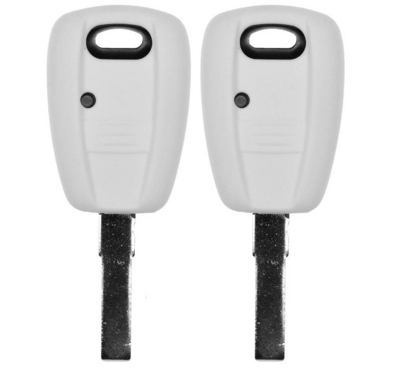 mt-key Schlüsseltasche 2x Autoschlüssel Silikon Schutzhülle im 2er-Set, für FIAT Panda Brava Bravo Punto Stilo 1 Tasten Funk Fernbedienung von mt-key