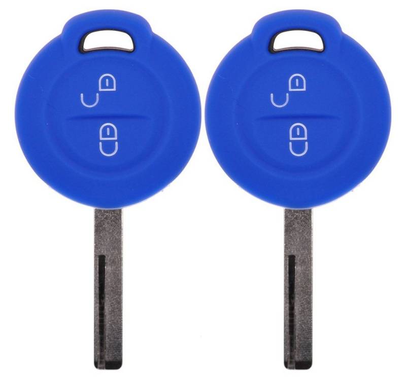 mt-key Schlüsseltasche 2x Autoschlüssel Silikon Schutzhülle im 2er-Set, für Mitsubishi Colt VI Smart Forfour 454 2 Tasten Funk Fernbedienung von mt-key