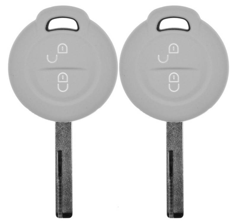 mt-key Schlüsseltasche 2x Autoschlüssel Silikon Schutzhülle im 2er-Set, für Mitsubishi Colt VI Smart Forfour 454 2 Tasten Funk Fernbedienung von mt-key
