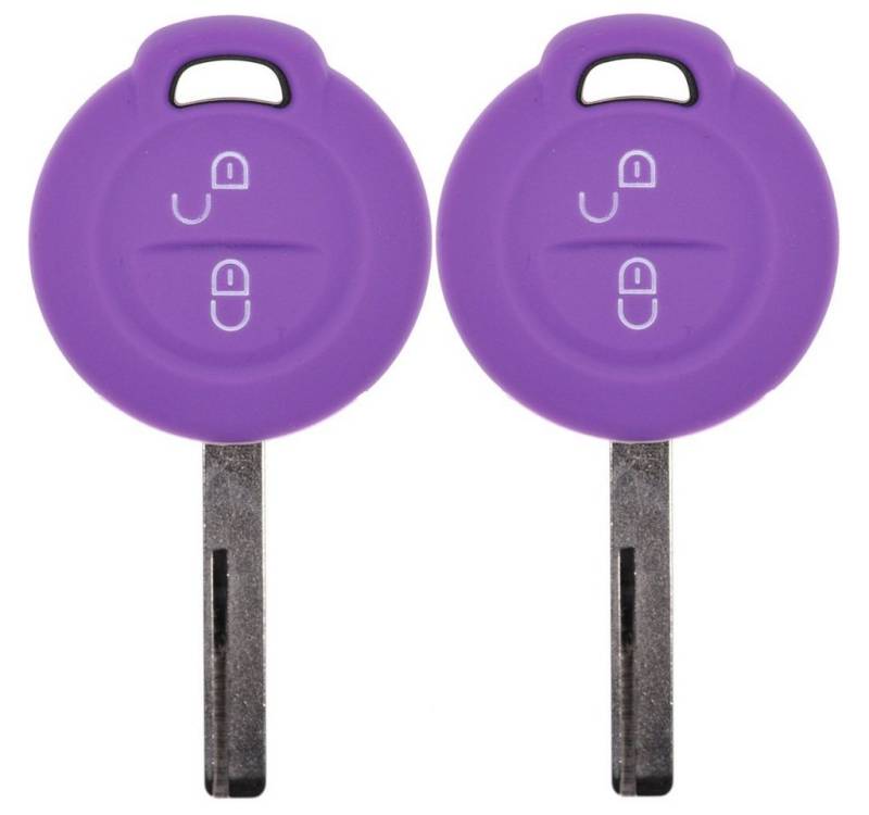 mt-key Schlüsseltasche 2x Autoschlüssel Silikon Schutzhülle im 2er-Set, für Mitsubishi Colt VI Smart Forfour 454 2 Tasten Funk Fernbedienung von mt-key
