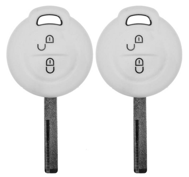 mt-key Schlüsseltasche 2x Autoschlüssel Silikon Schutzhülle im 2er-Set, für Mitsubishi Colt VI Smart Forfour 454 2 Tasten Funk Fernbedienung von mt-key
