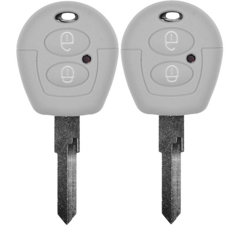 mt-key Schlüsseltasche 2x Autoschlüssel Silikon Schutzhülle im 2er-Set, für VW SEAT Skoda T4 Fox Sharan Polo Cordoba 2 Tasten Fernbedienung von mt-key