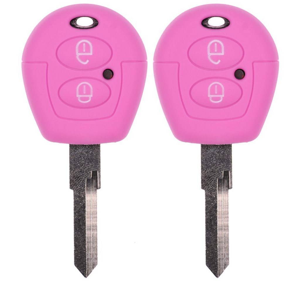 mt-key Schlüsseltasche 2x Autoschlüssel Silikon Schutzhülle im 2er-Set, für VW SEAT Skoda T4 Fox Sharan Polo Cordoba 2 Tasten Fernbedienung von mt-key